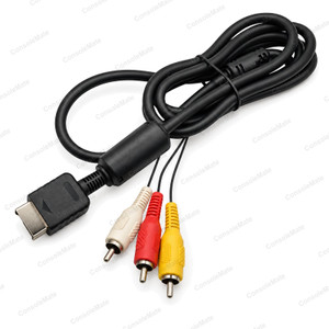Heavy Duty Composite AV Cable for PlayStation 1, 2 & 3 - Thick RCA Lead 1.8m – main photo of the complete heavy-duty composite cable