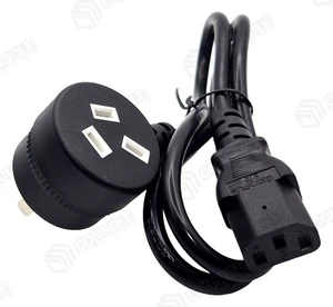 Piggy-Back IEC C13 Power Lead 1m | AU 3-Pin Pass-Through Mains Plug