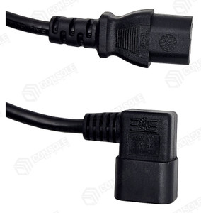 IEC C14 Right-Angle Extension Lead 2m | C14 Male to C13 Female