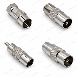 4 Piece TV Aerial Adaptor Kit | PAL, F-Type and RCA Coax Connectors - main product photo