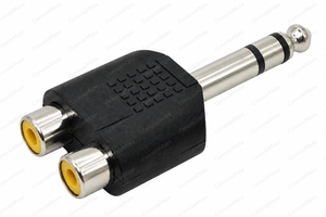6.35mm Stereo TRS Plug to 2 RCA Female Sockets | Audio Adaptor – main product photo