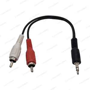 3.5mm to 2x RCA Plugs Audio Cable 10cm - Short Stereo Adaptor Lead – main product photo