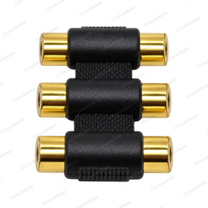 Triple RCA Coupler Gold Plated - Six Female Socket AV Cable Joiner – main product photo