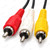 Slim Composite AV Cable for the Original Xbox Console — RCA Audio Video Lead 1.8m – yellow, white and red RCA male plug close-up with thin tail wires – image 7