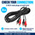 2x RCA Plugs to 2x RCA Plugs Shielded Stereo Audio Cable 3m - Male to Male - Check your connection – image 2