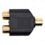 RCA Y Splitter Adaptor - 1 x RCA Socket to 2 x RCA Sockets | Gold Plated – Level side profile with exact moulded grip pattern – image 6