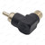 RCA Right-Angle Adaptor Male to Female | 90 Degree Gold-Plated | Black – Reverse three-quarter angle and actual fine grip – image 4