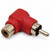 RCA Right-Angle Adaptor Male to Female | 90 Degree Gold-Plated | Red – main product photo