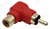 RCA Right-Angle Adaptor Male to Female | 90 Degree Gold-Plated | Red