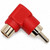 RCA Right-Angle Adaptor Male to Female | 90 Degree Gold-Plated | Red – diagonal grip and connector photo – image 6