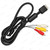 Heavy Duty Composite AV Cable for PlayStation 1, 2 & 3 - Thick RCA Lead 1.8m – complete cable viewed overhead from the alternate side – image 4