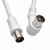 White Right Angle TV Antenna Cable 1.8m | PAL Male to Male Aerial Flylead - Connector detail – image 7