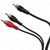 RCA Y Splitter Cable 5m | 1 RCA Male to 2 RCA Male Subwoofer Lead – All three male RCA plug close-up – image 4