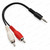 3.5mm to 2x RCA Plugs Audio Cable 10cm - Short Stereo Adaptor Lead - Product detail photo – image 6