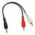 3.5mm to 2x RCA Plugs Audio Cable 10cm - Short Stereo Adaptor Lead - Product detail photo – image 8