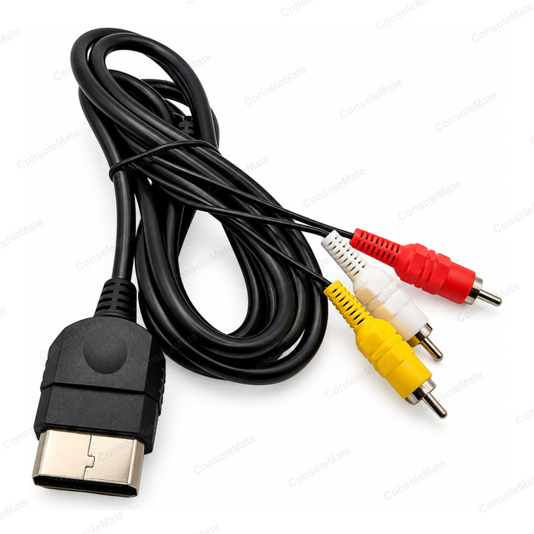 Heavy Duty Composite AV Cable for Original Xbox — Thick RCA Audio & Video Lead (1.8m) – Complete cable product photo