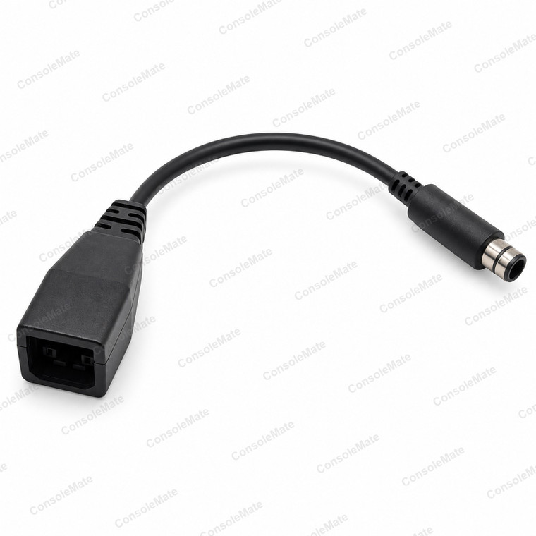 Xbox 360 Fat to Xbox 360 E Power Supply Adaptor Cable – Use Your Fat Xbox 360 Brick on a 360 E – Complete adaptor cable main product photograph