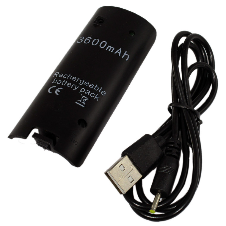 Rechargeable Battery (3600mAh) Black for Wii Remote Controllers