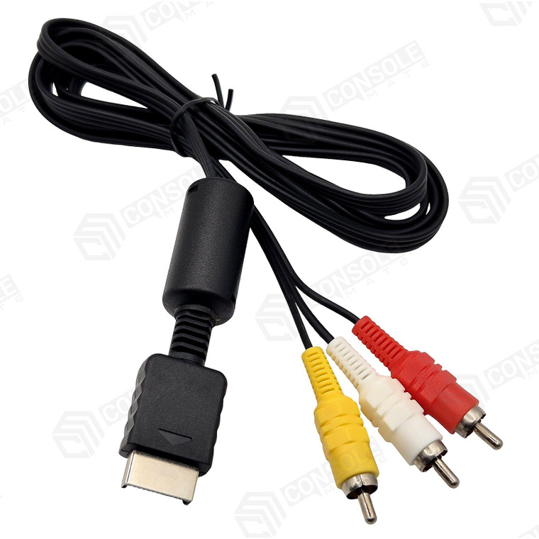 Composite RCA AV Cable for Sony PlayStation 1, 2 & 3 (PS1 / PS2 / PS3 / PSOne) — 1.8m