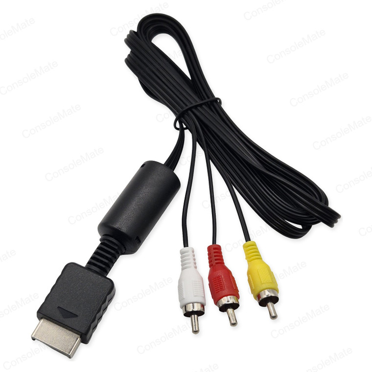 Composite RCA AV Cable for Sony PlayStation 1, 2 & 3 (PS1 / PS2 / PS3 / PSOne) — 1.8m