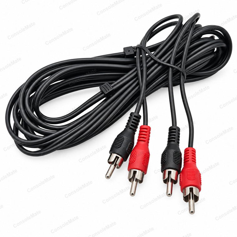 2x RCA Plugs to 2x RCA Plugs Shielded Stereo Audio Cable 3m - Male to Male - Main product photo