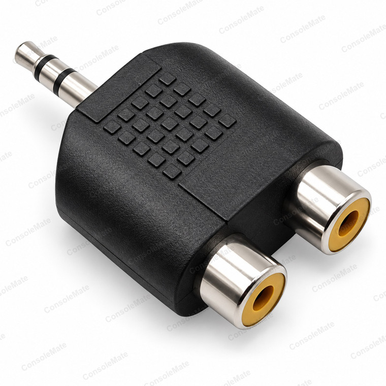 3.5mm Stereo Plug to 2 x RCA Sockets Adaptor | Aux to Phono Y Splitter - main product photo