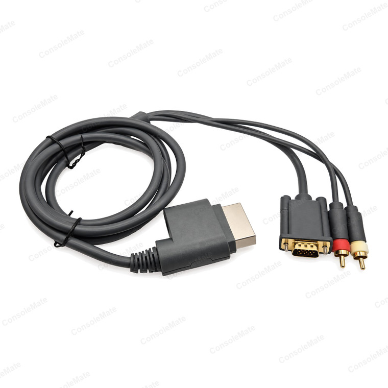 VGA + AV Cable for Xbox 360 & 360 S with Optical Digital Audio Output – Complete cable product photo