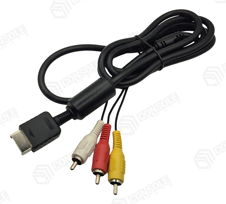 Heavy Duty Composite AV Cable for PlayStation 1, 2 & 3 - Thick RCA Lead 1.8m
