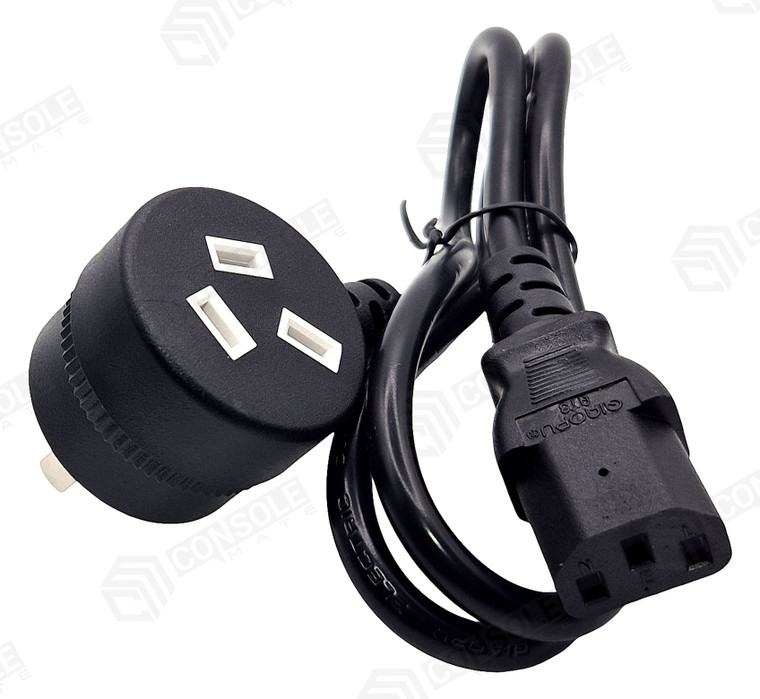 Piggy-Back IEC C13 Power Lead 1m | AU 3-Pin Pass-Through Mains Plug