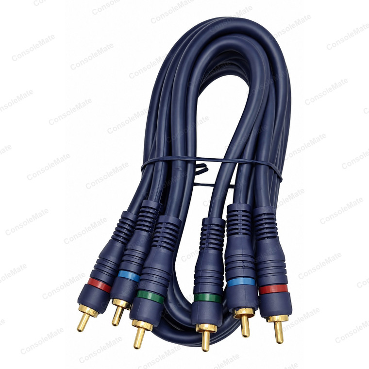 1.5m Component Video Cable | Slim 3-Core Violet, 3 x RCA to 3 x RCA Gold Plated YPbPr - Main product photo