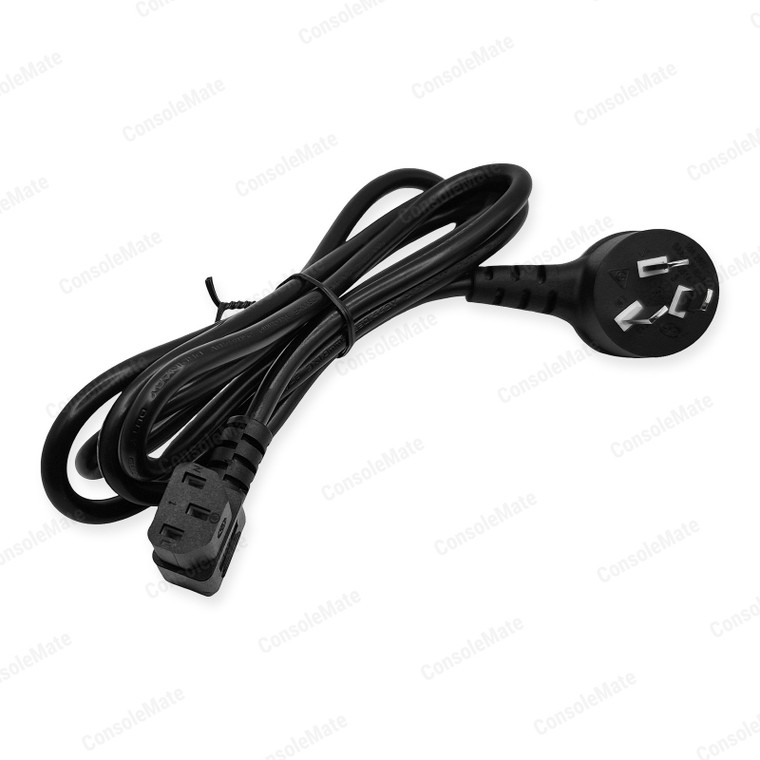 Right-Angle IEC C13 Power Lead 1.8m 1mm², Angled Both Ends | Flat AU 3-Pin Mains Plug – main product photo