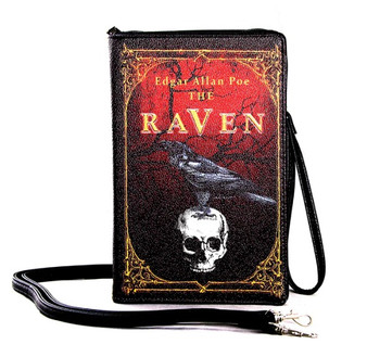 Raven Vintage Book Clutch Bag-Front