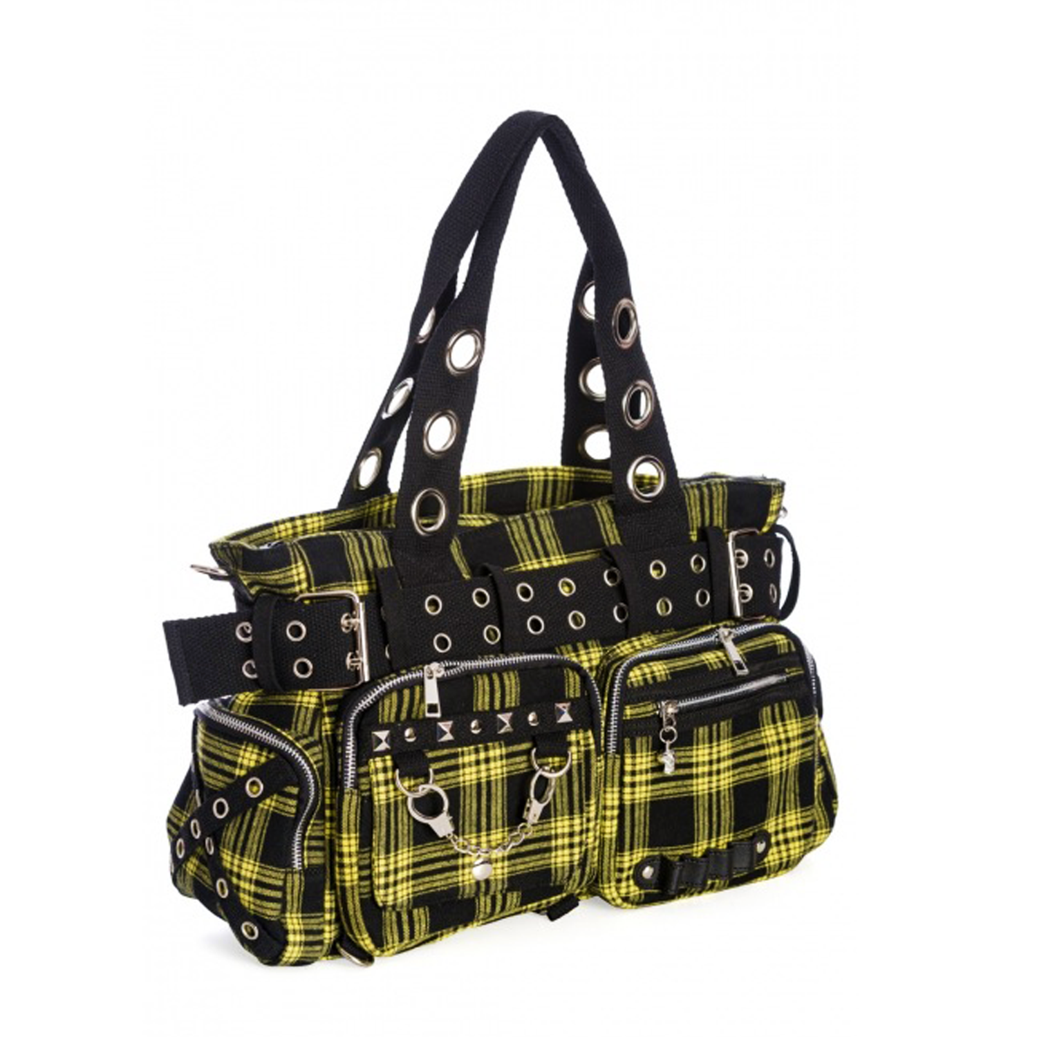 Yellow Tartan Bag with Zipper - Petunia Rocks