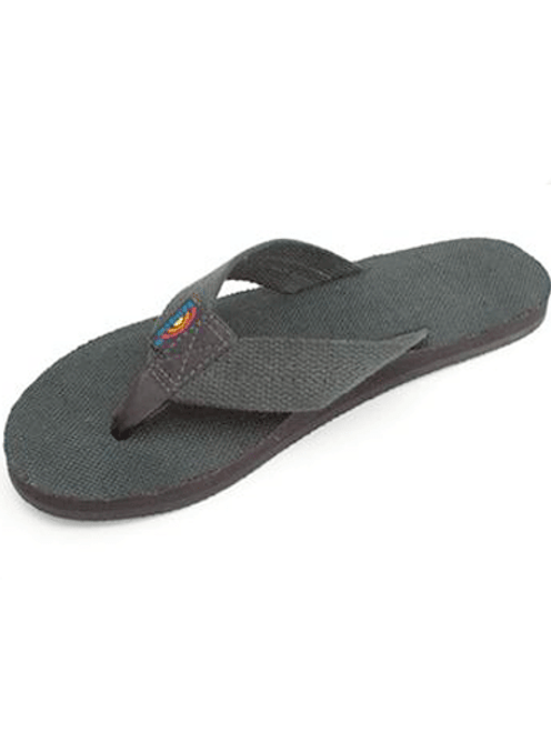black hemp rainbow sandals