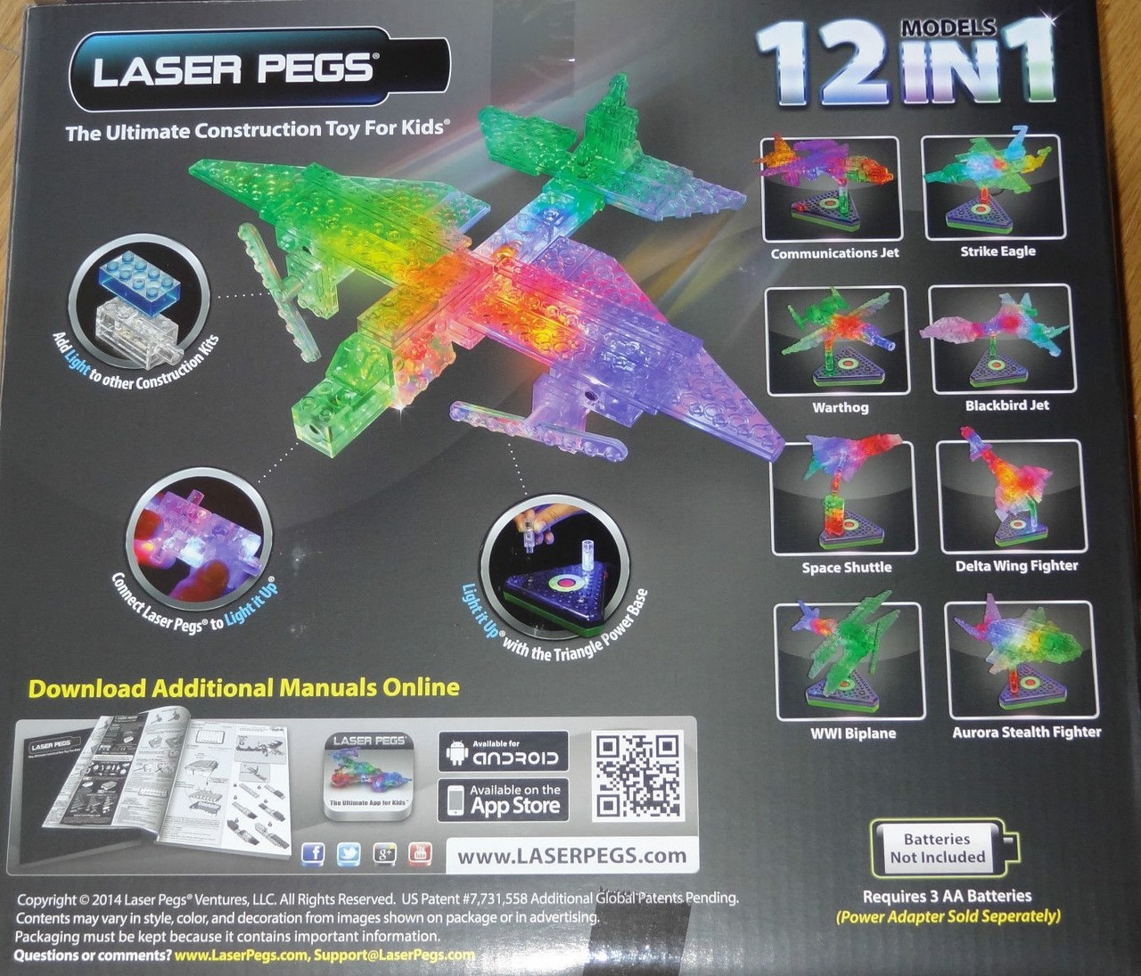 laser pegs plane