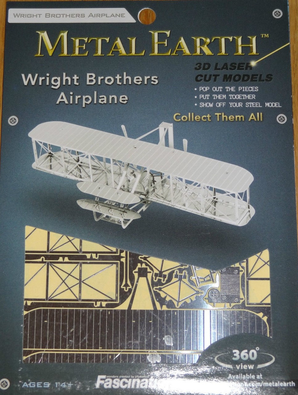 metal earth wright brothers airplane