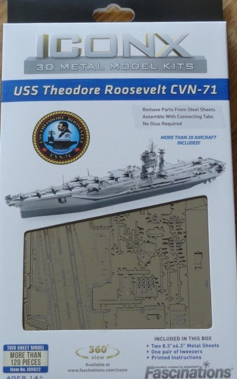 Uss Theodore Roosevelt Cvn 71 Iconx 3d Metal Model Kit Corner Pockets