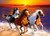 Wild Horses on Beach XL Wooden City Puzzle