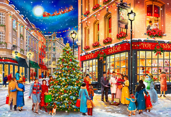 Christmas Street Large Wooden City Puzzle