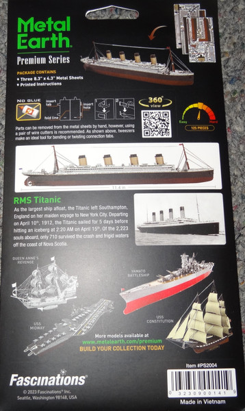 RMS Titanic Premium Metal Earth - Corner Pockets