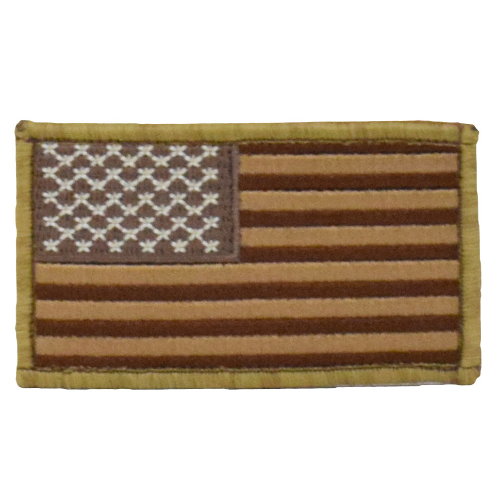 American Flag Patch - rectangle VELCRO ® patch in Coyote & Tan colors