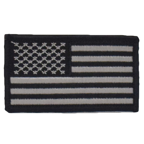 American Flag Patch - rectangle VELCRO ® patch in Black & Grey colors