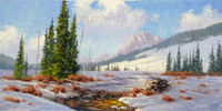Fred Choate 'Winter Camp' Giclee on Canvas Signed and Numbered