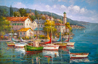 Antonio Di Viccaro 'Portofino Bay' Giclee on Canvas