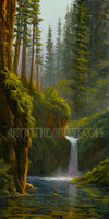 Fred Choate 'Punchbowl Falls' Giclee on Canvas Signed