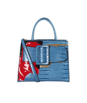 Maxie Buckle Tote- Blue