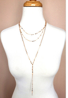 Layered Circle Necklace-Rose Gold