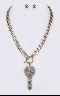 Rhythm Key Choker  Necklace-Silver