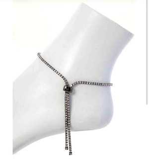 Adjustable Rhinestone Ankle Bracelet-Rhinestone