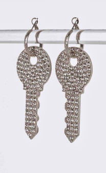Rhythm Key Hoop  Earrings -Silver